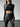 Black Shine crop top long sleeve
